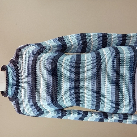GAP Blue Multicolored Mock Turtleneck Sweater - Picture 1 of 5